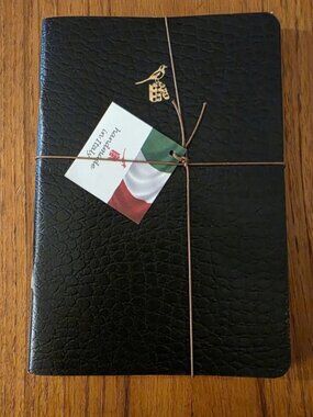 NWT! Set 3 BIEFFE SNAKESKN Italy Lined Handmade Notebooks BLACK Journal 5.5X 8"